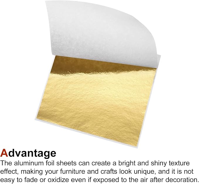MECCANIXITY Gold Leaf Foil Sheet, 3.3 x 3.1inch - Image 4