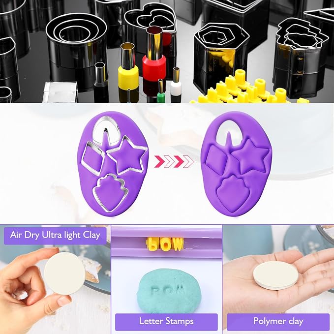 Polymer Clay Cutters for Earring Making 181pcs Clay Tools Set - Image 5