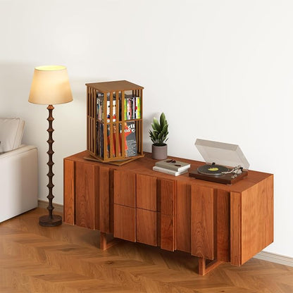 XIMN 360° Rotating Bamboo CD/DVD Shelf - Image 3