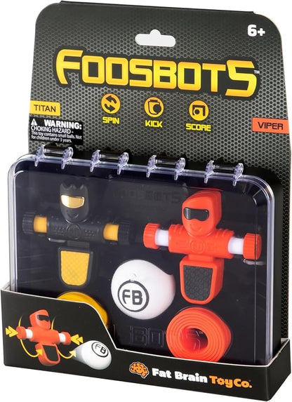 Fat Brain Toys Foosbots On The Go Tabletop Trickshot Game, 2 Player Soccer Toys by FatBrainToys