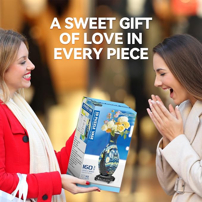 3D Puzzles Vase for Adults, Crafts for Adults, 160 Pieces Plastic DIY Unique - Image 7