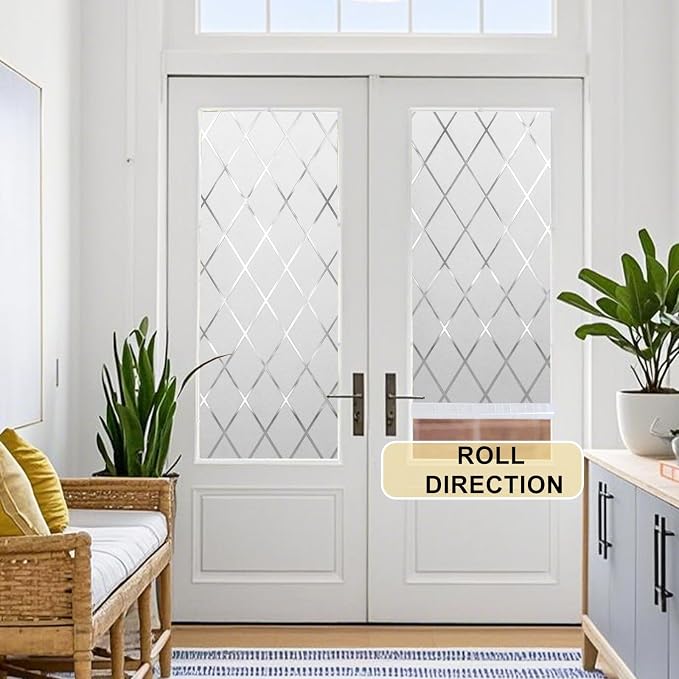 Window Privacy Film Decorative for Front Door, Bathroom Static Cling Stained - Image 6
