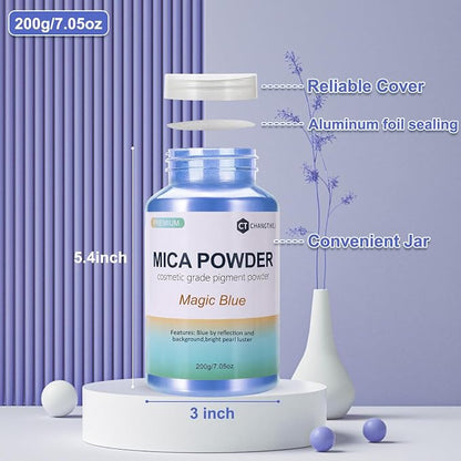 Mica Powder, 7.05OZ（200g）, Magic Blue Mica Powder Pigment - Image 3