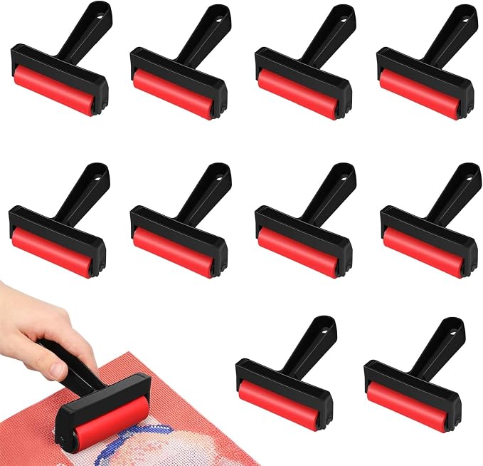Ciieeo 10 Pcs Red Roller Mini Tools Hand Tools Tools Printmaking Brayer Hard by Ciieeo