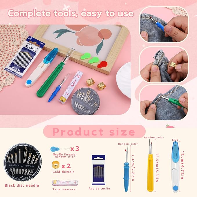 UzecPk Wrist Pin Cushion Kit, Sewing Products Including 2 Wrist Pin Cushion - Image 6