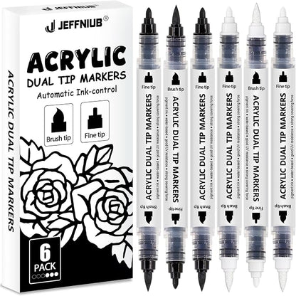 Black White Acrylic Paint Pen Brush by JEFFNIUB