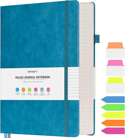 Lined Journal Notebook, Large A5 College Ruled Notebook, 312 Numbered Pages by OFFIGIFT