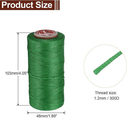 uxcell Flat Leather Sewing Waxed Thread, 140m / 153 Yards Polyester Wax String - Image 2