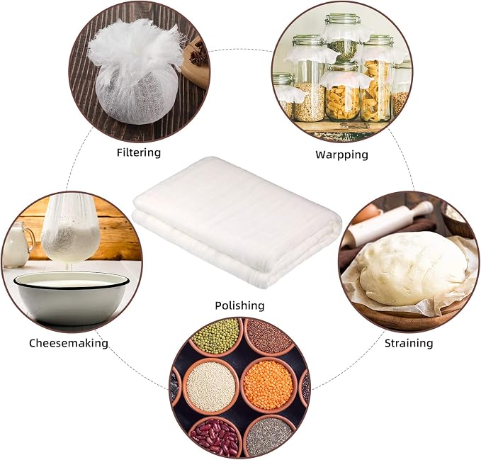 Cheesecloth, Reusable and Breathable, Unbleached Cotton Fine Mesh Weave - Image 5