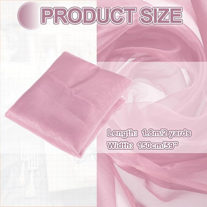MECCANIXITY Iridescent Sheer Organza Fabric, 2 Yards x 59 Inches Solid - Image 2