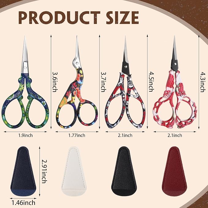 Zhehao 4 Pcs Sewing Embroidery Scissors - Image 2