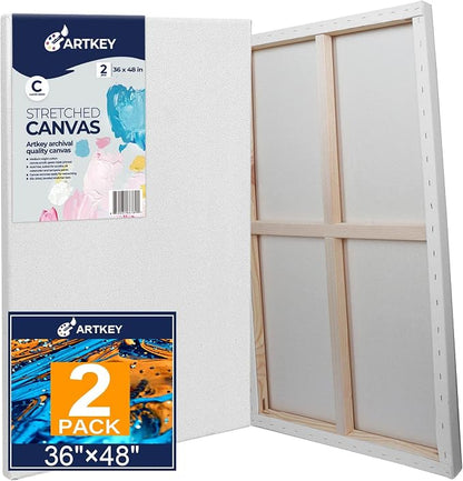 Large Canvases for Painting 36x48 Inch 2-Pack, 12.3 oz Triple Primed Acid-Free by Artkey