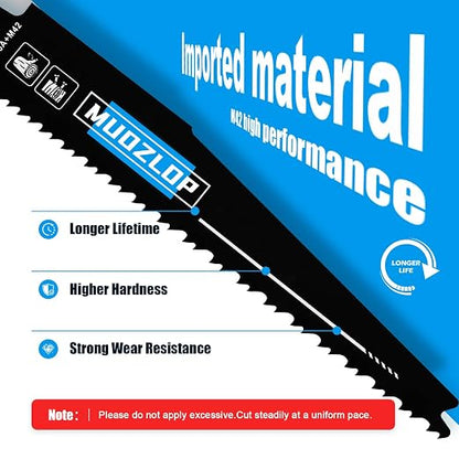 10 Pack 9 inch Reciprocating Saw Blades Set, 6/12 TPI High Carbon Saw Blades - Image 3