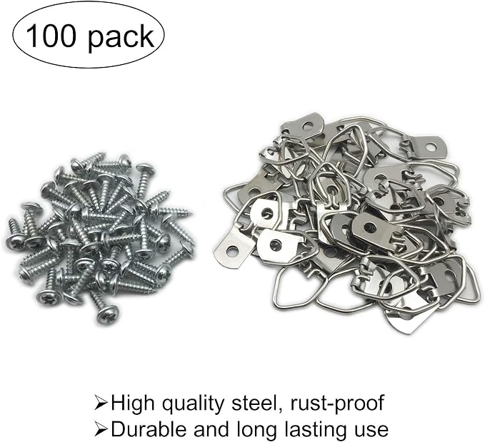 100 Pack Small D-Ring Steel Picture Hangers - Image 2