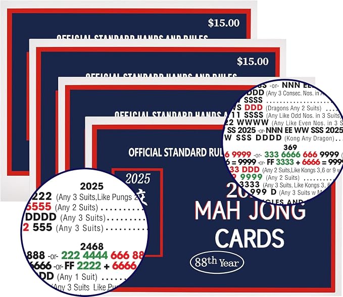 mah jong 2025 Cards Official Revision by Unknown