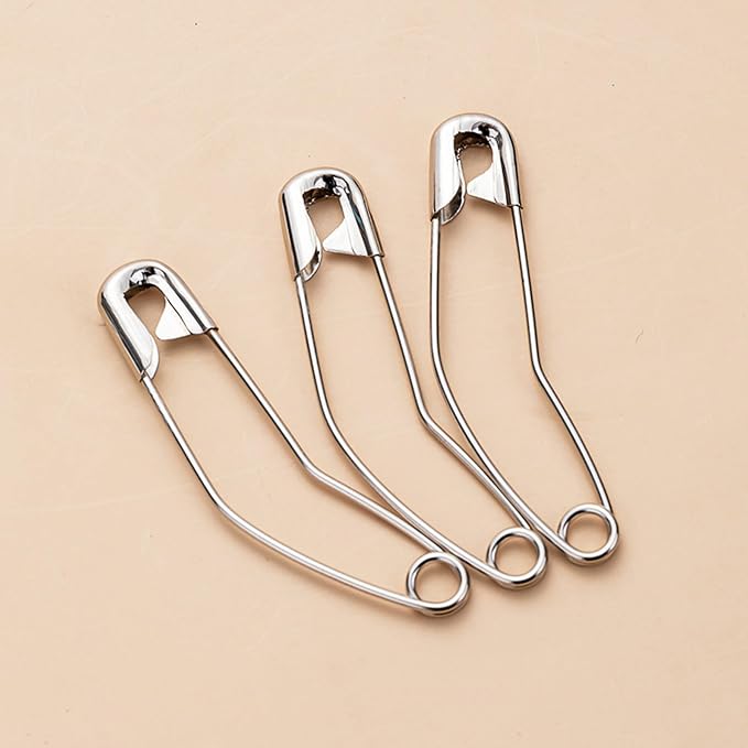 vrupin 100pcs Stainless Steel Curved Safety Pins - Image 5