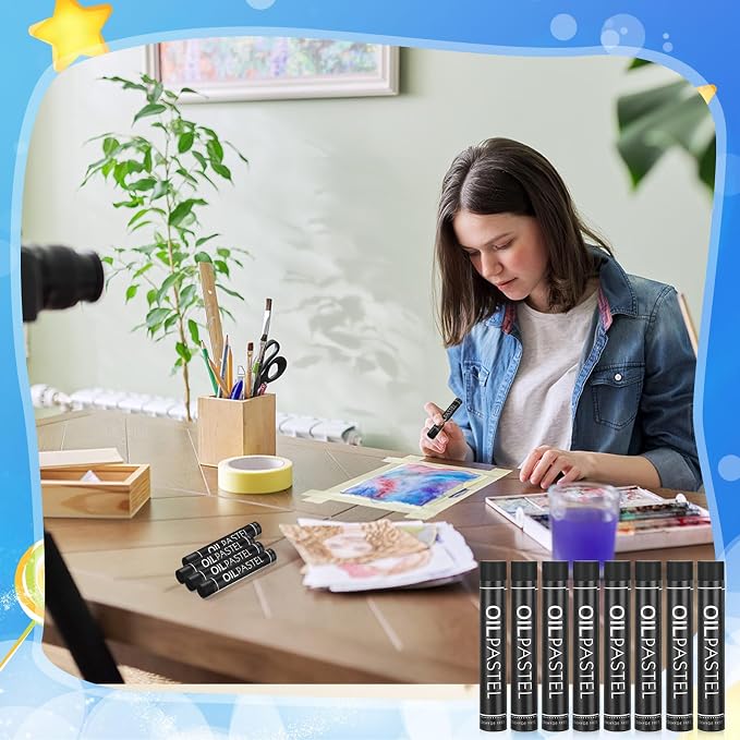 Geyoga 36 Pcs Soft Oil Pastels Bulk Artists Oil Crayons Single Color Creamy - Image 6
