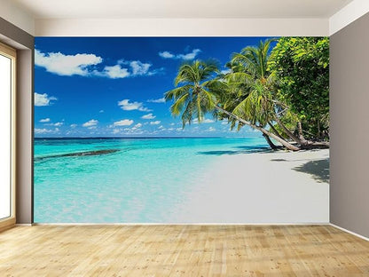 Palm Tree Wall Mural Tropic Paradise Beach Seascape Murals Wallpaper - Image 7
