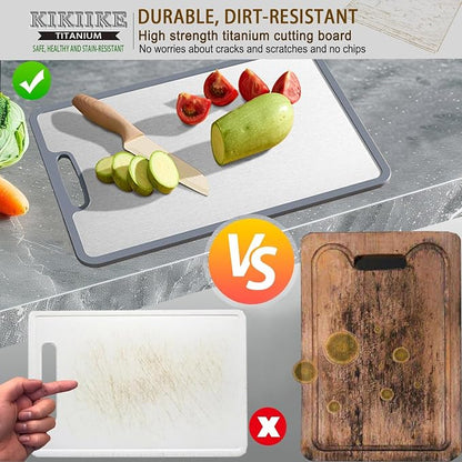 Titanium Cutting Board Double-sided non-slip silicone edging Pure Titanium - Image 2