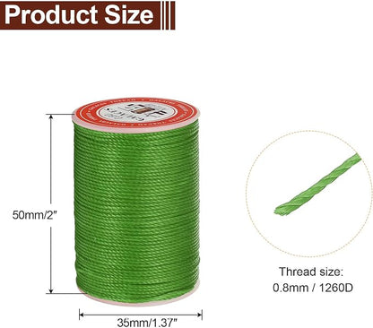 uxcell Round Leather Sewing Waxed Thread, 55m / 60 Yards Polyester Wax String - Image 2