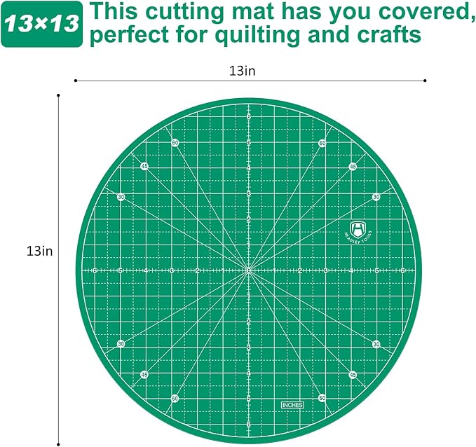 Headley Tools 13"x13" Round Rotating Cutting Mat, Self Healing Mat - Image 3