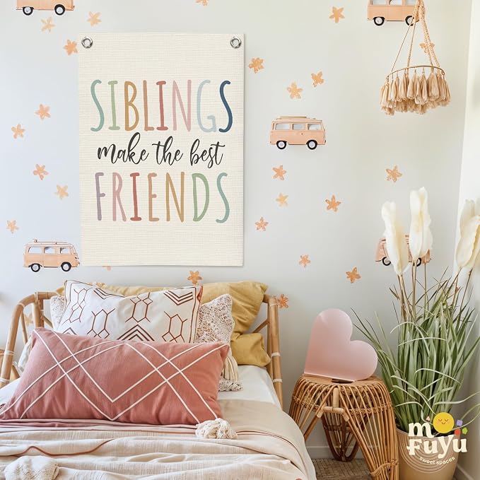 Kids Room Decor, Sisters Make The Best Friends, Boho Girls Bedroom Playroom - Image 7