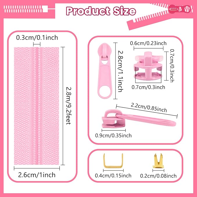 DOITEM Zipper Tape 3 mm Nylon Endless Zipper Set - Image 3