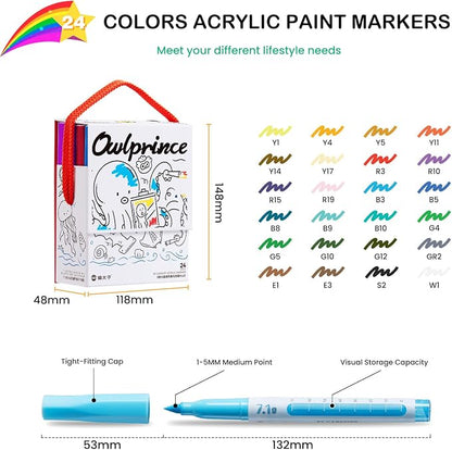 Mooking Paint Markers, 7.1G Capacity Acrylic Paint Markers - Image 6