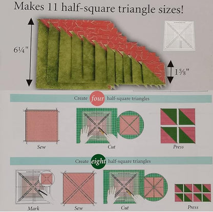 HONEYSEW Easy Half-Square Triangles Template Ruler - Image 2
