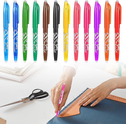 12pcs Heat Erasable Pens for Fabric, Fabric Marking Pens Fabrics Markers No by Unknown