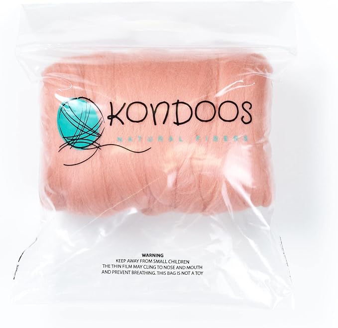 Colored Natural Wool roving, 8 OZ. Best Wool - Image 3