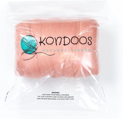 Colored Natural Wool roving, 8 OZ. Best Wool - Image 3