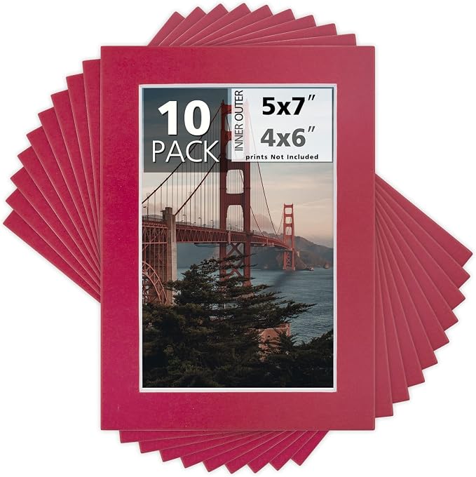 Mat Board Center, 5x7 for 4x6 China Red Color Mats by MatBoardCenter