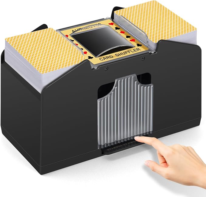 Automatic Card Shuffler 1/2/4/6 Decks, Battery Operated Electric Playing Card by YUCEEN