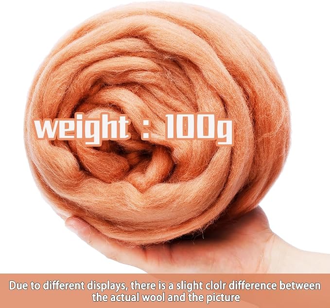 3.53oz Wool Roving Yarn, Wool Felting Supplies, Pure Wools, Chunky Yarn - Image 2