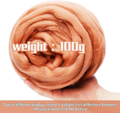3.53oz Wool Roving Yarn, Wool Felting Supplies, Pure Wools, Chunky Yarn - Image 2