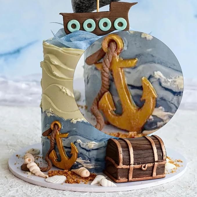 1Pcs Anchor Chocolate Fondant Mold, Food Grade Nautical Anchor Candy Silicone - Image 2