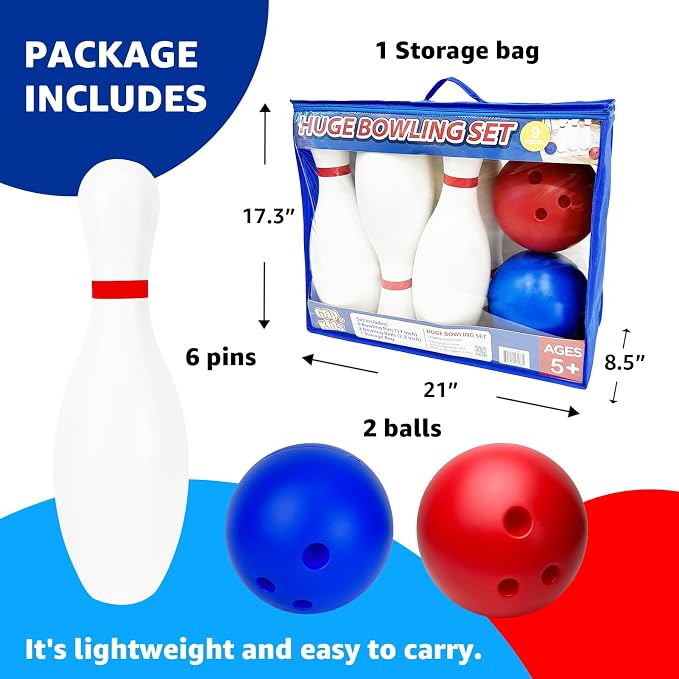 17 inch Huge Bowling 6 pins Set - Image 3
