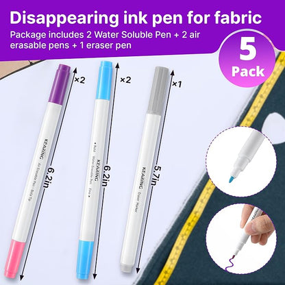 Fabric Markers for Sewing, Includes 2 Water Soluble Fabric Marker 2 Air - Image 2