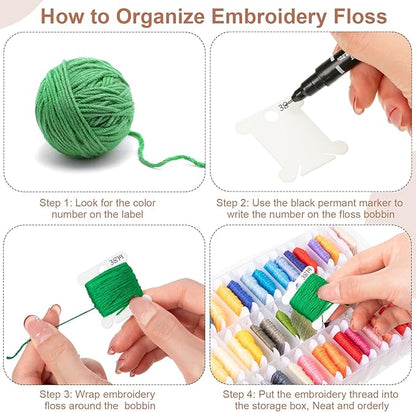 GlikCeil 256 Pcs Embroidery Floss Organizer Kit - Image 4