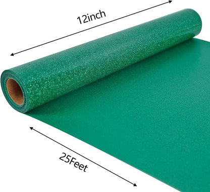FUNKAKA Glitter Green HTV Heat Transfer Vinyl Rolls - Image 2