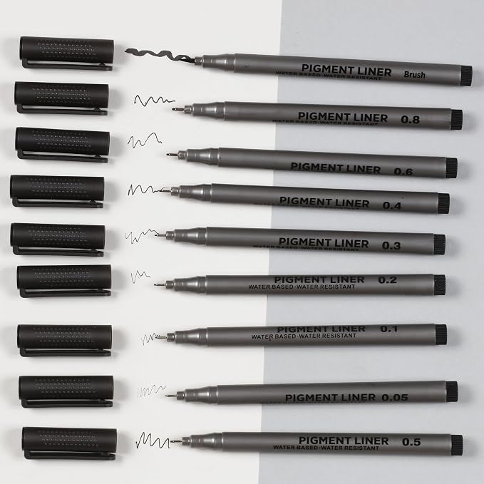 Incraftables Calligraphy Brush Pens – Pack of 9 Assorted Tips – Black Chisel - Image 6