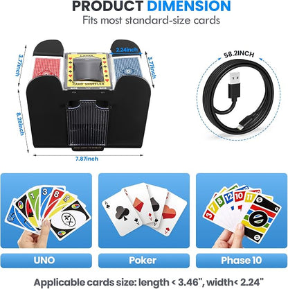 Automatic Card Shuffler 6 Deck Heavy Duty Electric Card Shuffler, - Image 5