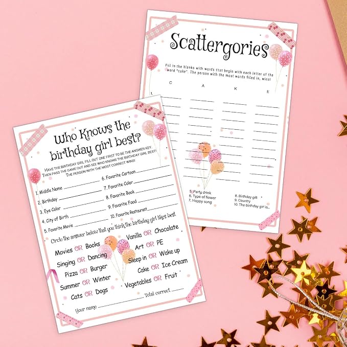 Birthday Party Games Set for Girls, Funny Girls Party Game, Girl Birthday‘s - Image 5