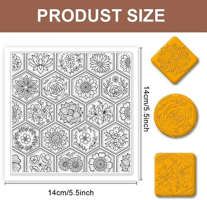 CHGCRAFT Flowers Boom Silicone Texture Stamp Clay Modeling Pattern Pad Texture - Image 2