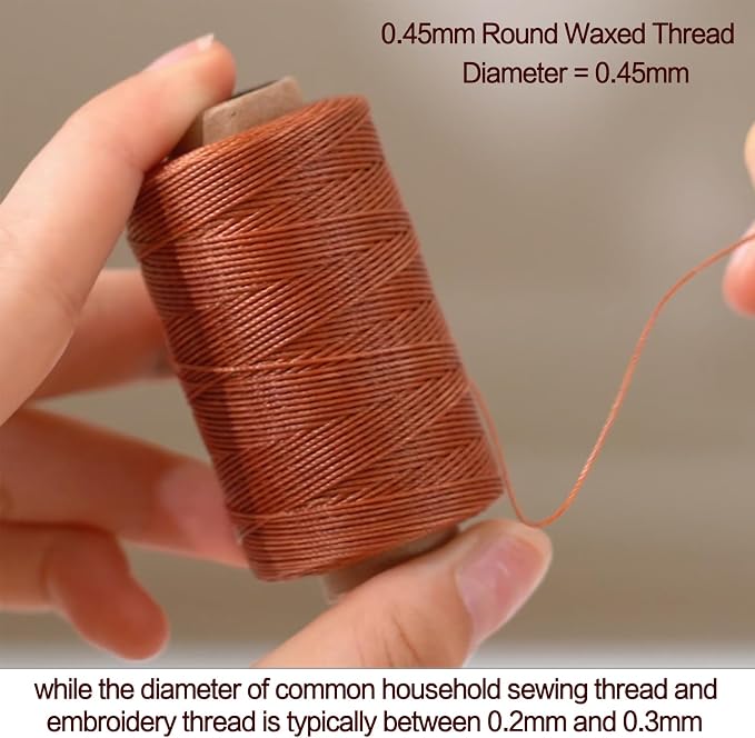 Round Waxed Thread 0.45mm 12 Neutral Colors, Thin Cord Wax Coated 3 Ply - Image 7