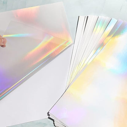 36 Sheets Holographic Sticker Paper Clear A4 Vinyl Sticker Paper Self Adhesive - Image 7
