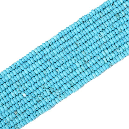 Natural Blue Turquoise Disk Stone Beads 4x2mm 160pcs Rondelle Loose Semi - Image 7