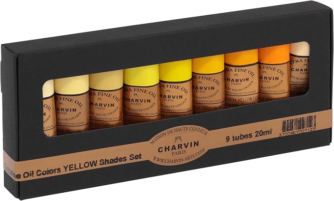 Charvin Extra Fine Professional Artist Oil Paint Set of 9 Shades of Yellow - - Image 3