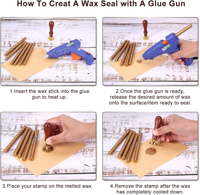 Yoption 15 Pieces Antique Gold Glue Gun Sealing Wax Sticks - Image 7